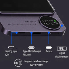 10000mAh Macsafe Magnetic Power Bank PD20W 15W Wireless Fast Charger External Auxiliary Battery Pack For Magsafe iPhone 15 14 13