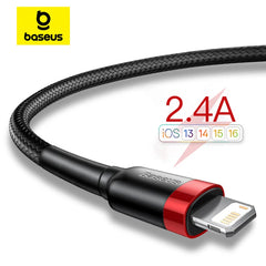 Baseus USB Cable for iPhone14 13 12 11 Pro Max Xs X 8 Plus Cable 2.4A Fast Charging Cable for iPhone Charger Cable USB Data Line